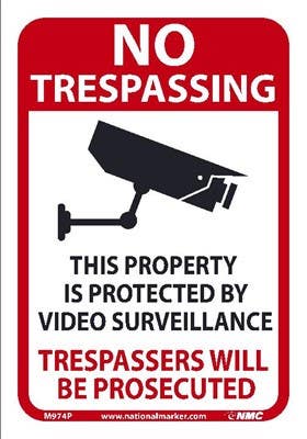 AccuformNMC M974 Warning, Private Property No Trespassing Sign
