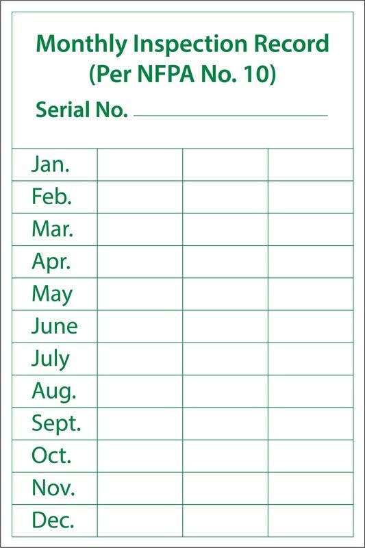 AccuformNMC ML1 Monthly Inspection Record Label , 3" x 2", PS Paper, 100/Roll