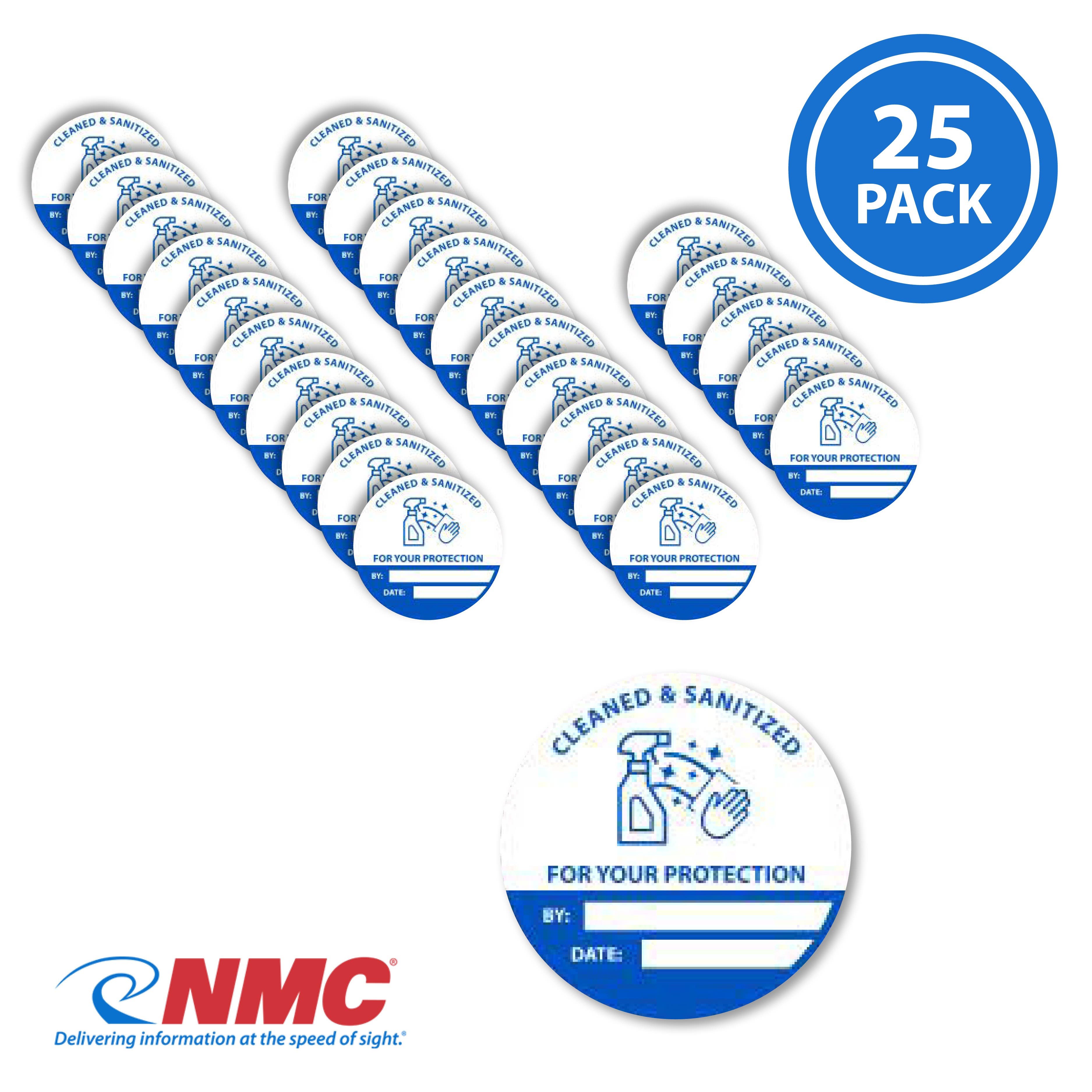 AccuformNMC ML78PR Cleaned & Sanitized Write-On Label, 2" x 2", PS Removable Vinyl, 25/Pk
