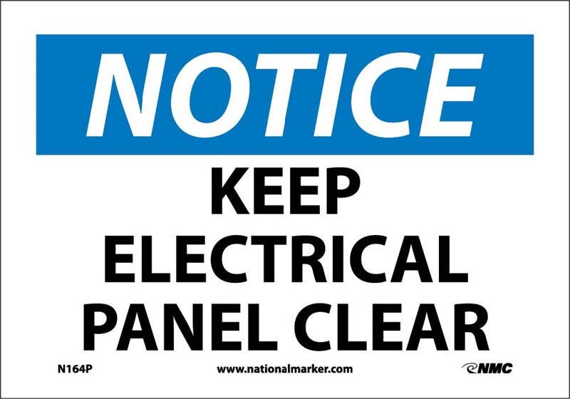 AccuformNMC MELC OSHA Notice Safety Sign, Keep Electrical Panel Clear
