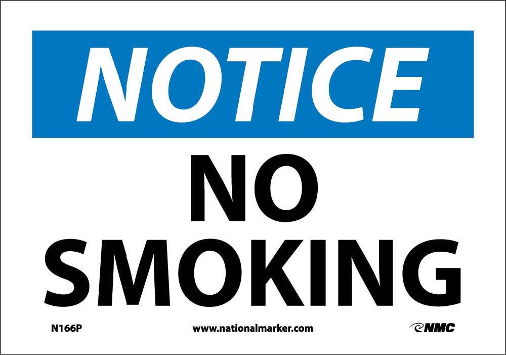 AccuformNMC MSMK OSHA Notice Smoking Control Sign, No Smoking