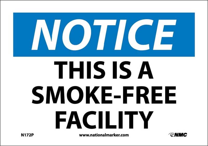 AccuformNMC MSMK OSHA Notice Safety Sign, This Is A Smoke Free Facility
