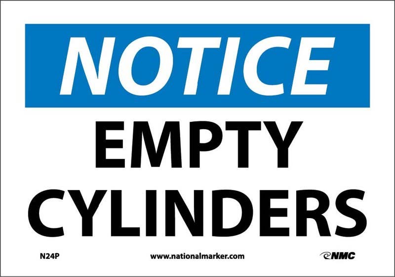 AccuformNMC MCPG OSHA Notice Safety Sign, Empty Cylinders