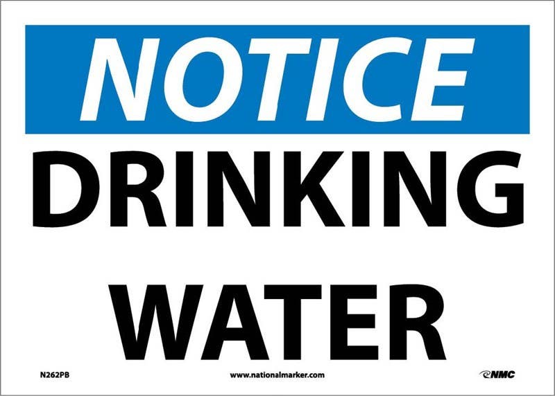 AccuformNMC MCAW801 OSHA Notice Safety Sign, Drinking Water, 10" x 14"