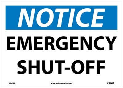 AccuformNMC MELC OSHA Notice Safety Sign, Emergency Shut-Off