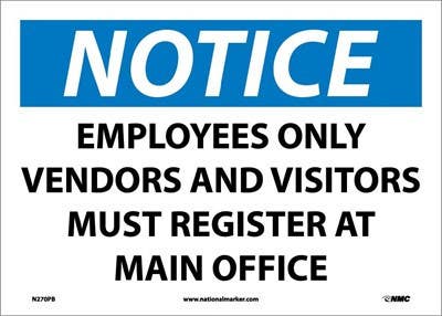 AccuformNMC N270 Notice, Employees Only...Sign