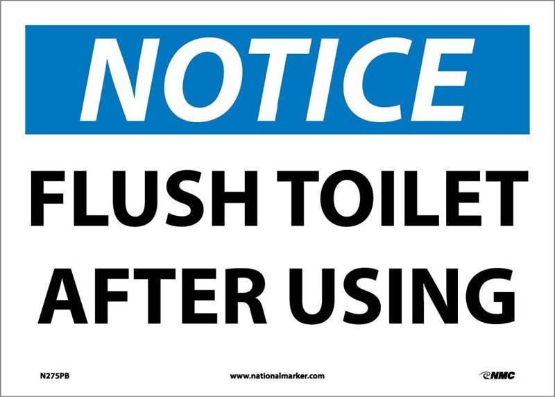 AccuformNMC MHSK Housekeeping Safety Sign, Please Flush Toilet After Using