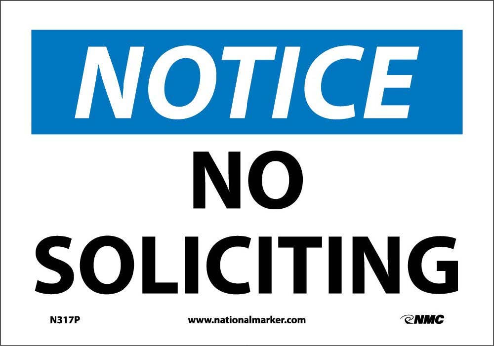 AccuformNMC MAD OSHA Notice Safety Sign, No Soliciting