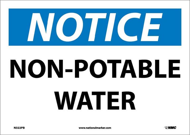 AccuformNMC MCAW OSHA Notice Safety Sign, Non-Potable Water