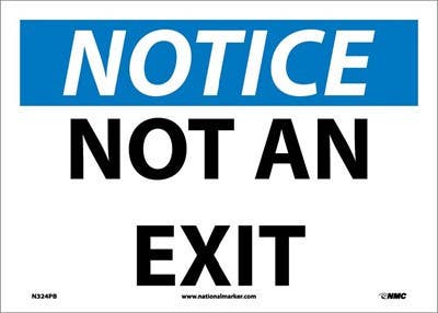 AccuformNMC MADM OSHA Notice Safety Sign, Not An Exit
