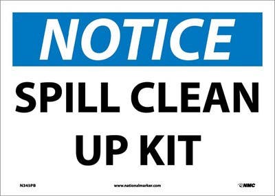 AccuformNMC N345 Notice, Spill Clean Up Kit Sign, 10" x 14"