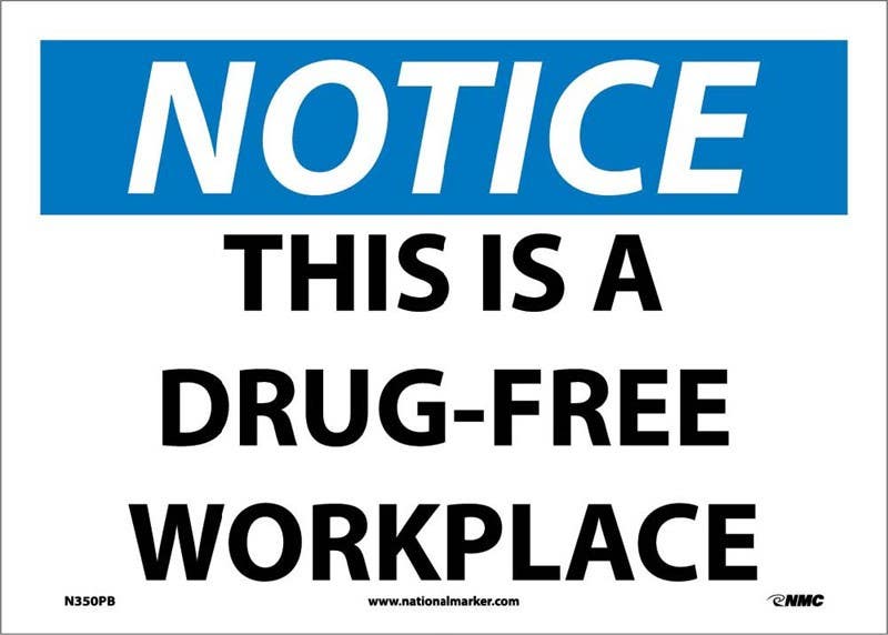 AccuformNMC MA OSHA Notice Safety Sign, This Is A Drug-Free Workplace