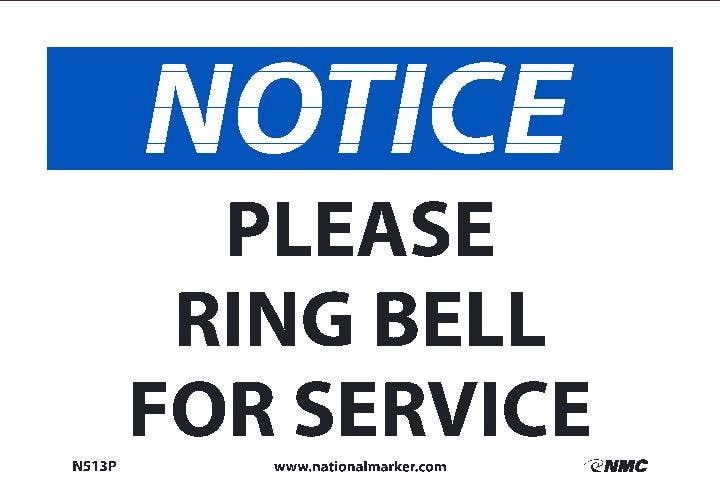 AccuformNMC MADM848 OSHA Notice Safety Sign, Please Ring Bell, 10" x 14"