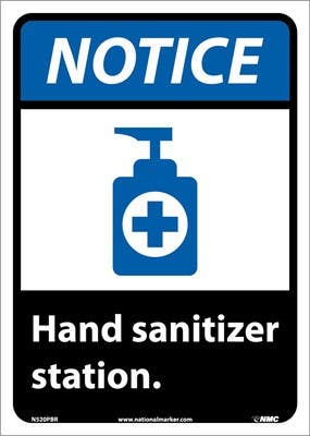 AccuformNMC N520 Notice, Hand Sanitizer Station Sign, 14" x 10"
