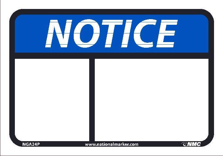 AccuformNMC MRBH84 ANSI Notice Safety Sign, Blank