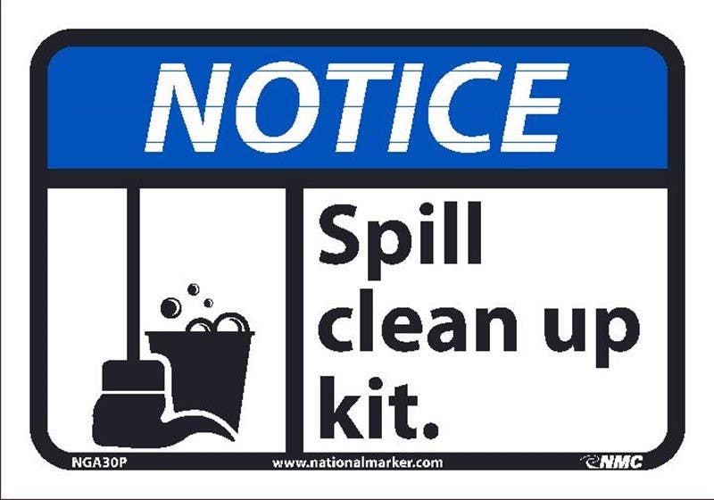 AccuformNMC MCHL OSHA Notice Safety Sign, Spill Clean Up Kit
