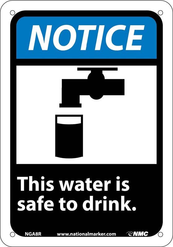 AccuformNMC NGA8 Notice, This Water Is Safe To Drink Sign (Graphic)