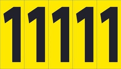 AccuformNMC NPS Self-Adhesive Number Card Label, 4", 5 Numbers/Card, PS Cloth