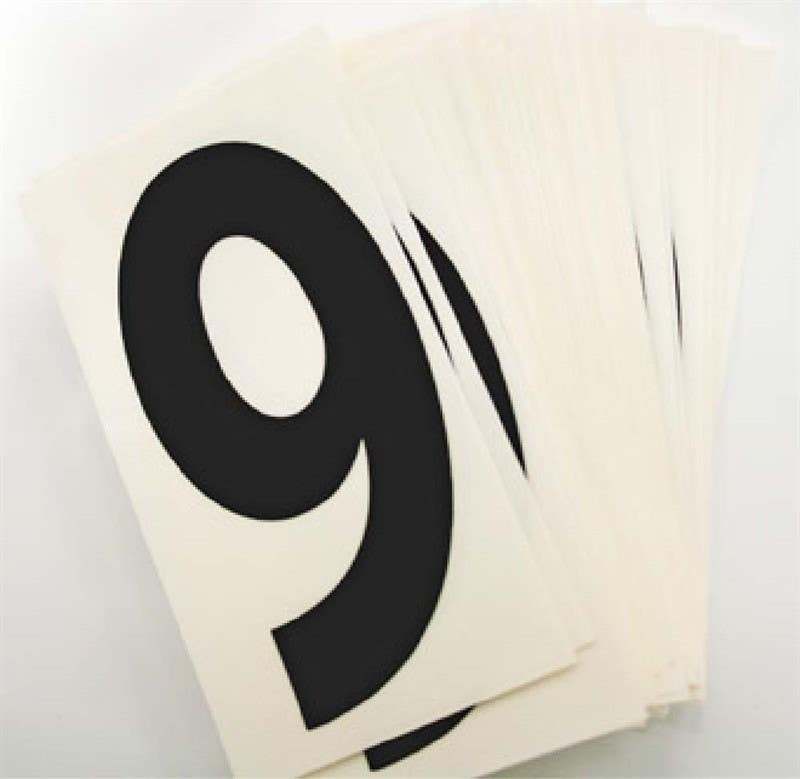 AccuformNMC NS1 Assorted Number Set Placard , 4" x 2.125",  0-9, Clear PS Vinyl, 50/Pk