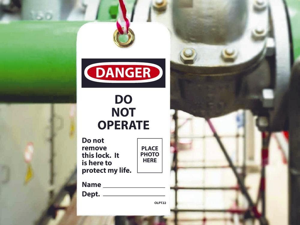 AccuformNMC MDT027 OSHA Danger Safety Tag, Do Not Operate - My Life Is On The Line…, Standard Back B, 5/Pk
