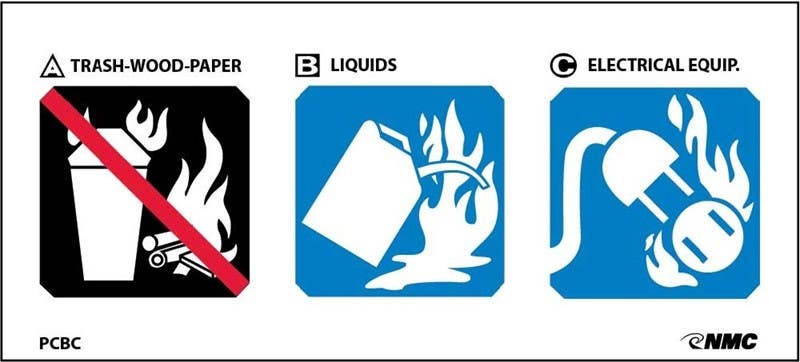 AccuformNMC PCBC Special Use Extinguisher Sign, 2.25" x 5", Adhesive Backed Vinyl, 100/Pk