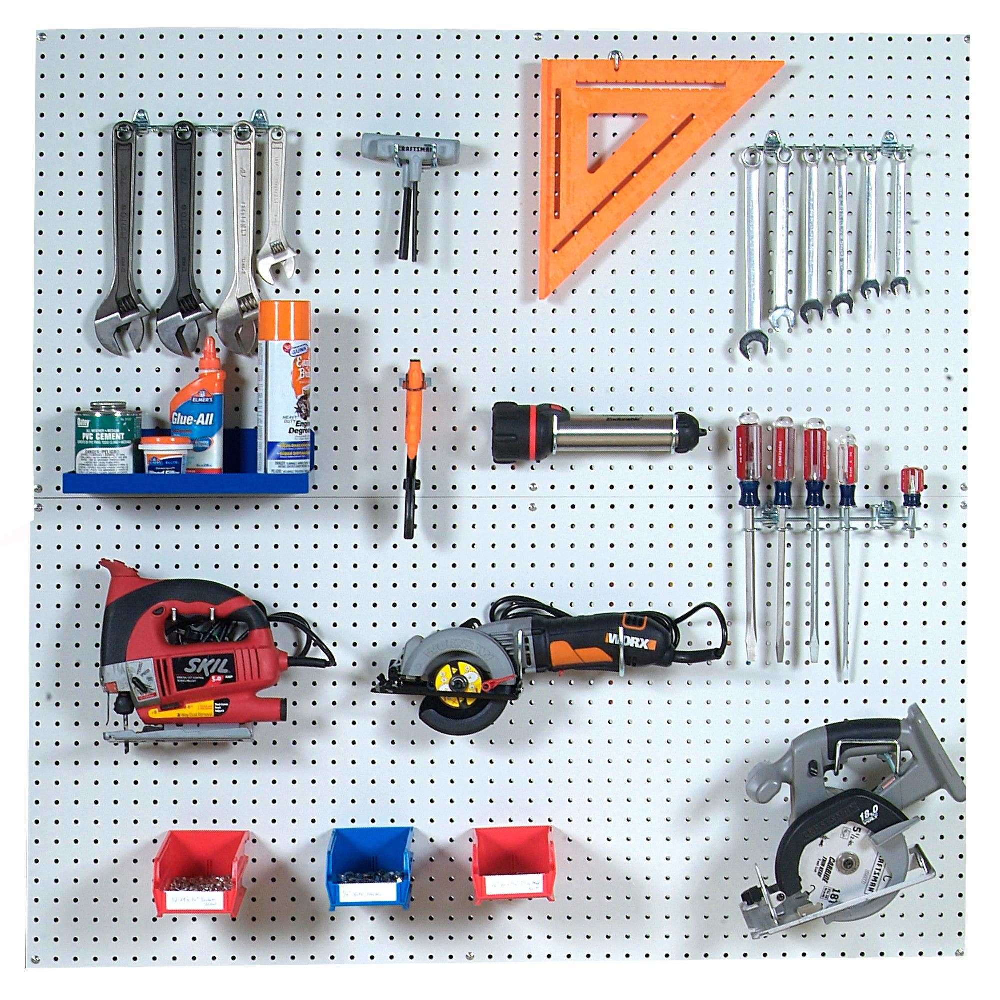 AccuformNMC PEG1 Small White Duraboard Pegboard, 24" x 48", Polypropylene Plastic, 2/Pk