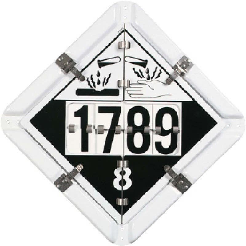 AccuformNMC MPF577 Digit Flip Placard, 5-Legends, White Frame, 13-3/4" x 13-3/4"