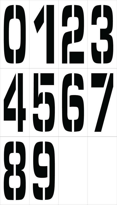 AccuformNMC PMN24 Individual Character Stencil 24" Number Set, 0-9, 12/Pk