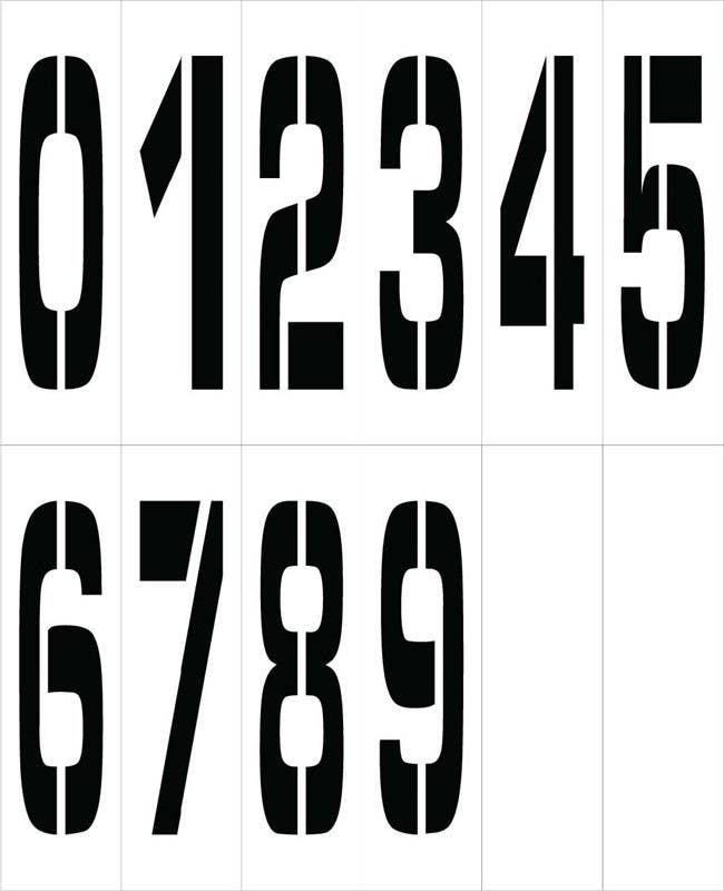 AccuformNMC PMN36 Individual Character Stencil 36" Number Set, 0-9, 12/Pk