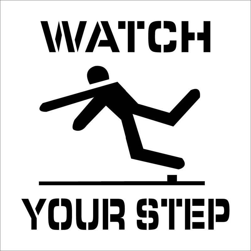 AccuformNMC PMS201 Watch Your Step Plant Marking Stencil, 24" x 24"