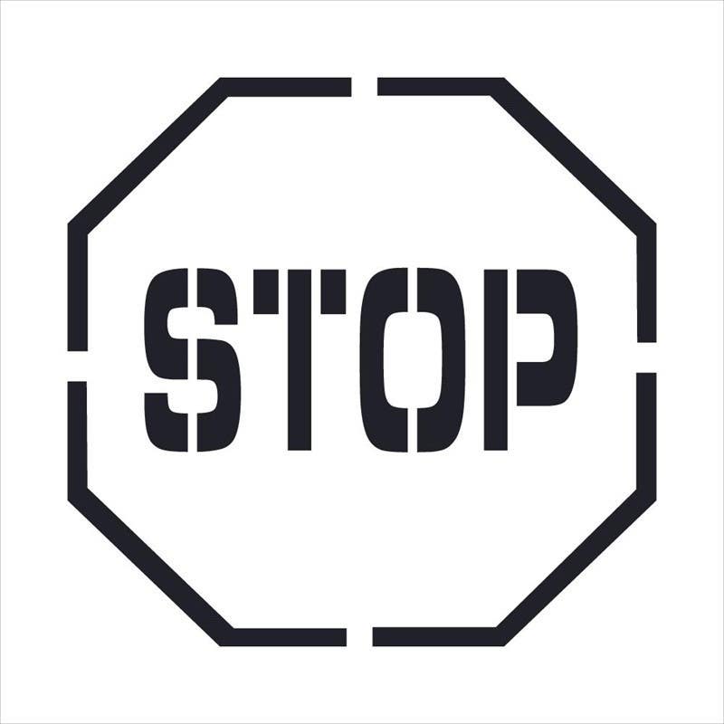 AccuformNMC PMS203 Stop Symbol Plant Marking Stencil, 24" x 24"