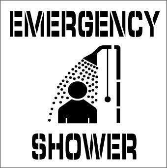 AccuformNMC PMS208 Emergency Shower Plant Marking Stencil, 24" x 24"
