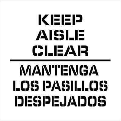 AccuformNMC PMS212BI Keep Aisle Clear Stencil - Bilingual, 24" x 24", .060 Plastic