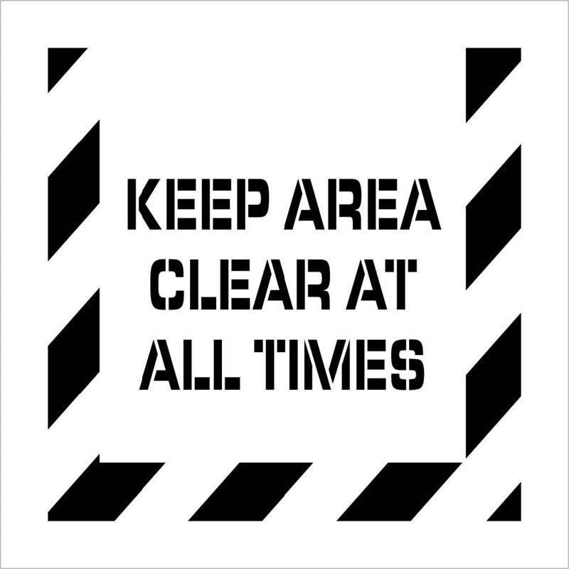 AccuformNMC PMS232 Keep Area Clear At All Times Plant Marking Stencil, 24" x 24", Polyethylene