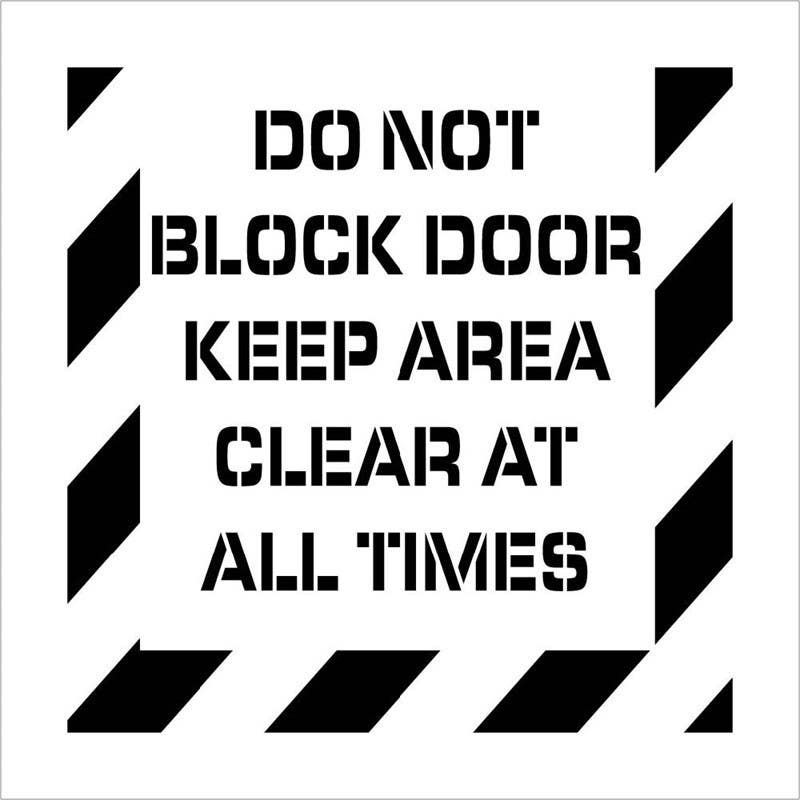 AccuformNMC PMS235 Do Not Block Door Plant Marking Stencil, 24" x 24", .060 Polyethylene