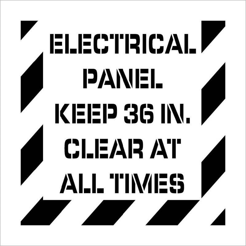 AccuformNMC PMS236 Electrical Panel Keep Clear Plant Marking Stencil, 24" x 24", .060 Polyethylene