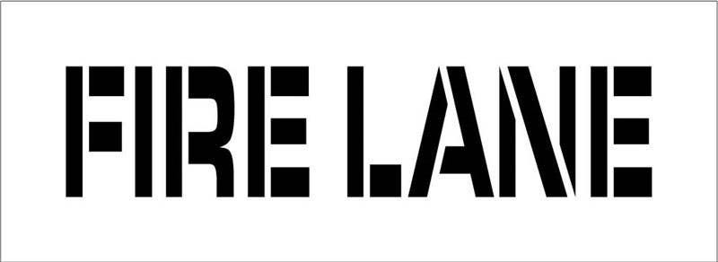 AccuformNMC FMS Message Stencil, Fire Lane
