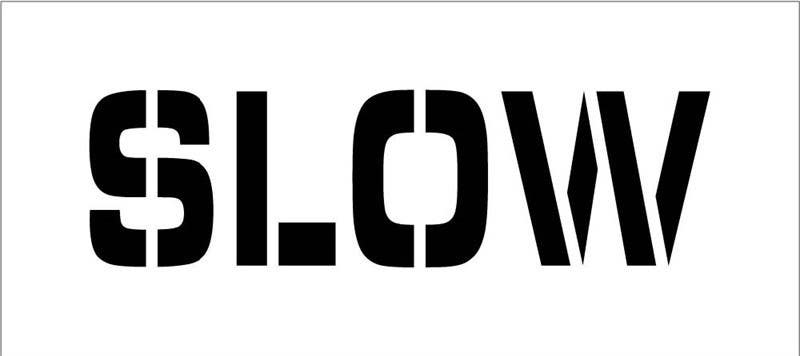 AccuformNMC PMS52 Slow Parking Lot Stencil, 6" x 24", .060 Plastic