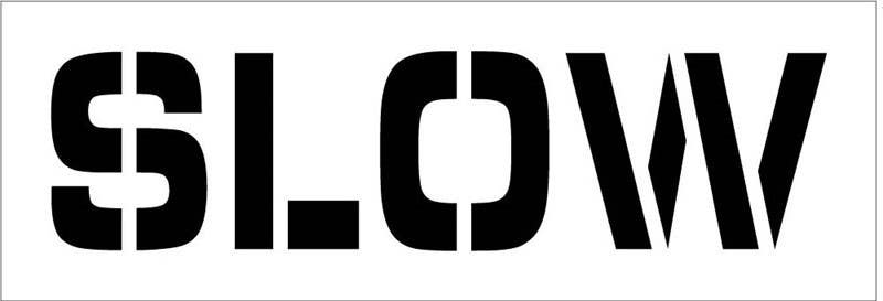 AccuformNMC PMS54 Slow Parking Lot Stencil, 12" x 42", .060 Plastic
