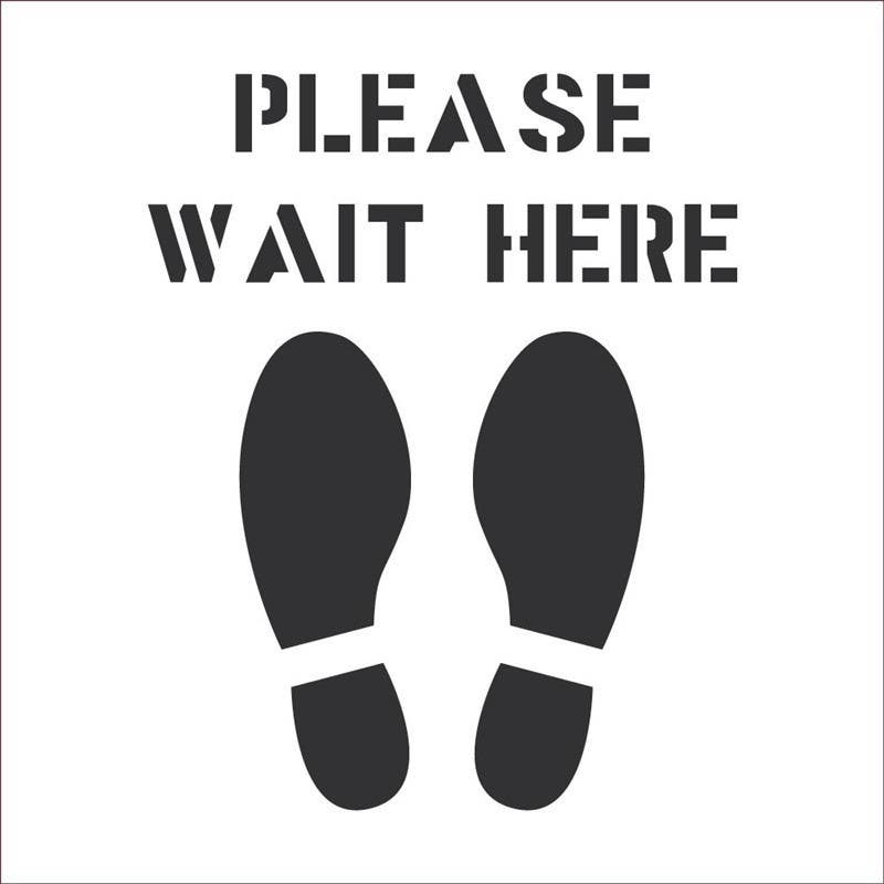 AccuformNMC PMS55 Please Wait Here Stencil, 24" x 24"
