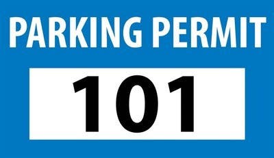 AccuformNMC PP Parking Permit Bumper Decal, Self-Adhesive Vinyl, 100/Pk
