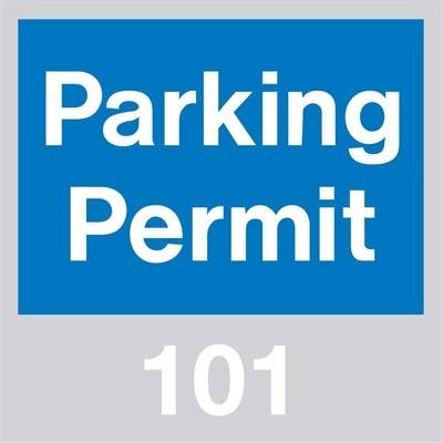 AccuformNMC PP12A Parking Permit Windshield Decal, Self-Adhesive Vinyl, 001-100, Blue, 100/Pk