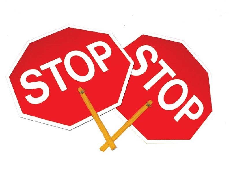 AccuformNMC PS2 Safe-T-Paddle Stop/Stop Sign, 28" x 18"