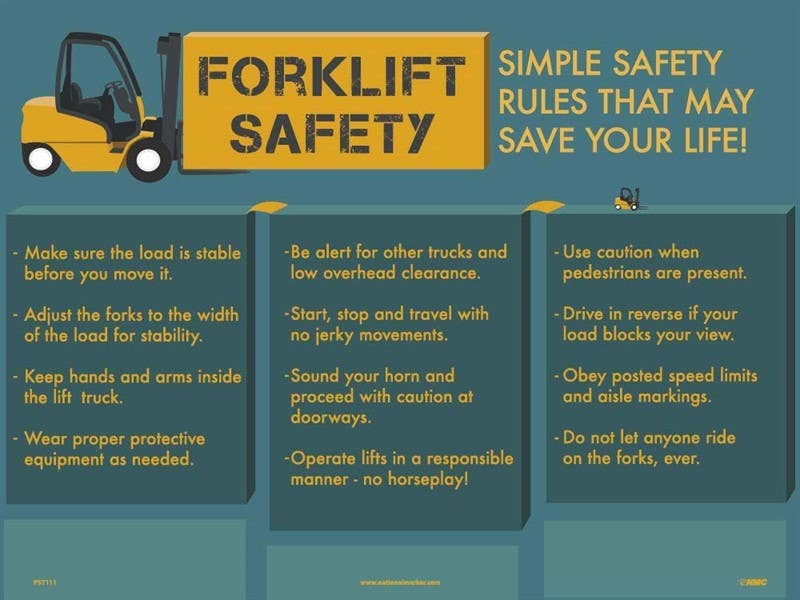 AccuformNMC PST111 Forklift Safety Poster, 18" x 24"