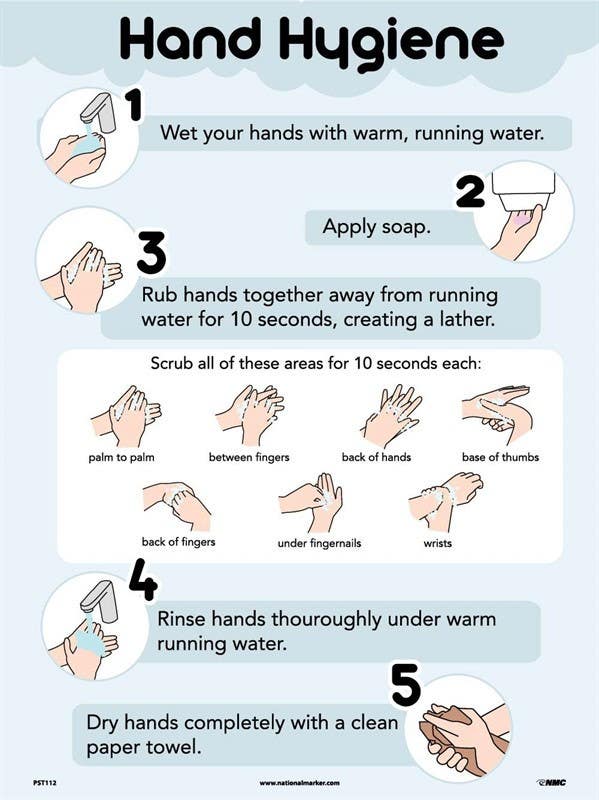 AccuformNMC PST112 Hand Hygiene Poster, 24" x 18"