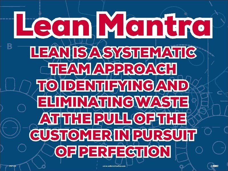 AccuformNMC PST136 Lean Mantra Poster, 24" x 18", Unrippable Vinyl