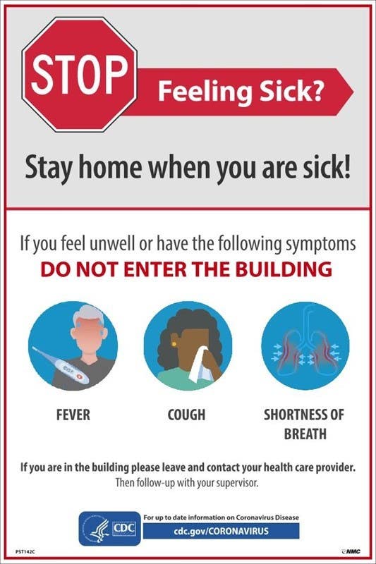 AccuformNMC PST Stay Home When You Are Sick Poster