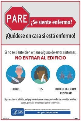 AccuformNMC PST Stay Home When You Are Sick Poster - Spanish