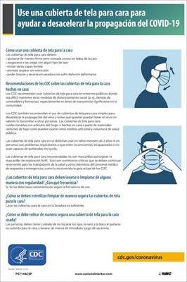 AccuformNMC PST Use Of Cloth Face Coverings Poster, Spanish