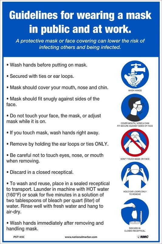 AccuformNMC PST Guidelines For Wearing A Mask Poster